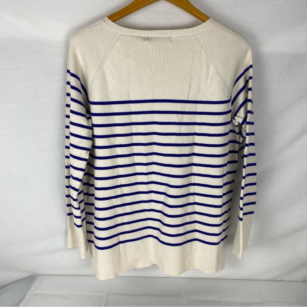 Lauren Ralph Lauren Striped Sweater Cream Blue Nautical Size 1X NWT - Picture 7 of 10